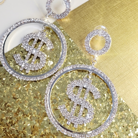 Dollar Sign Earrings - Picture 1 of 1
